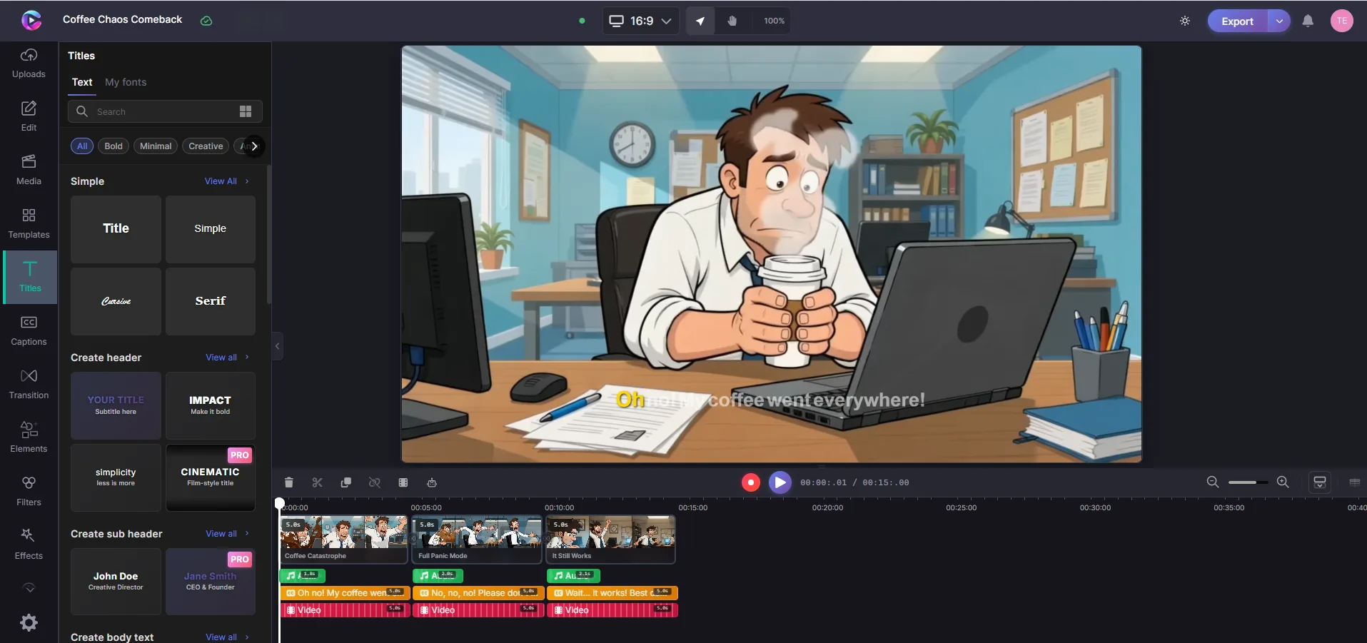 Title menu