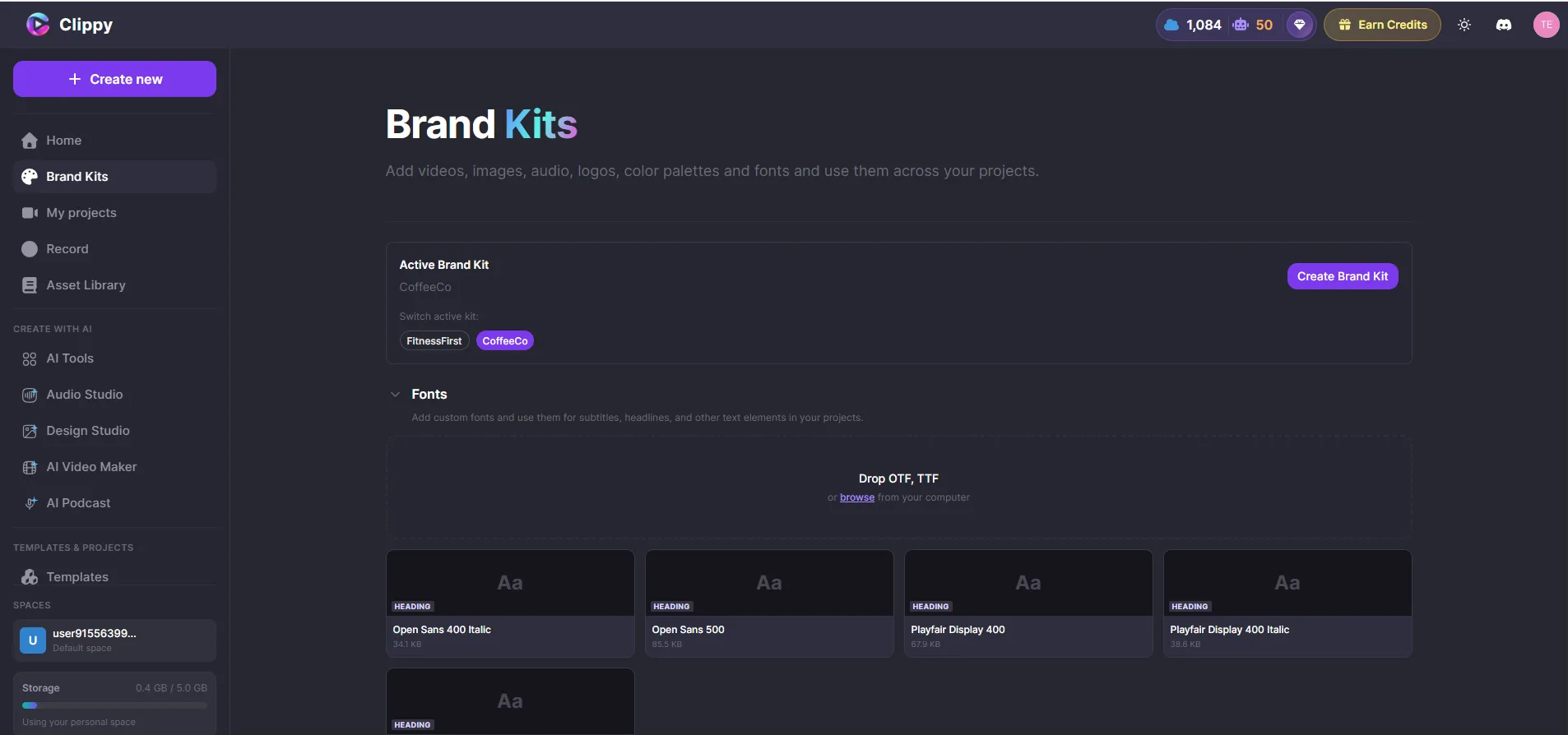 Brand Kit panel